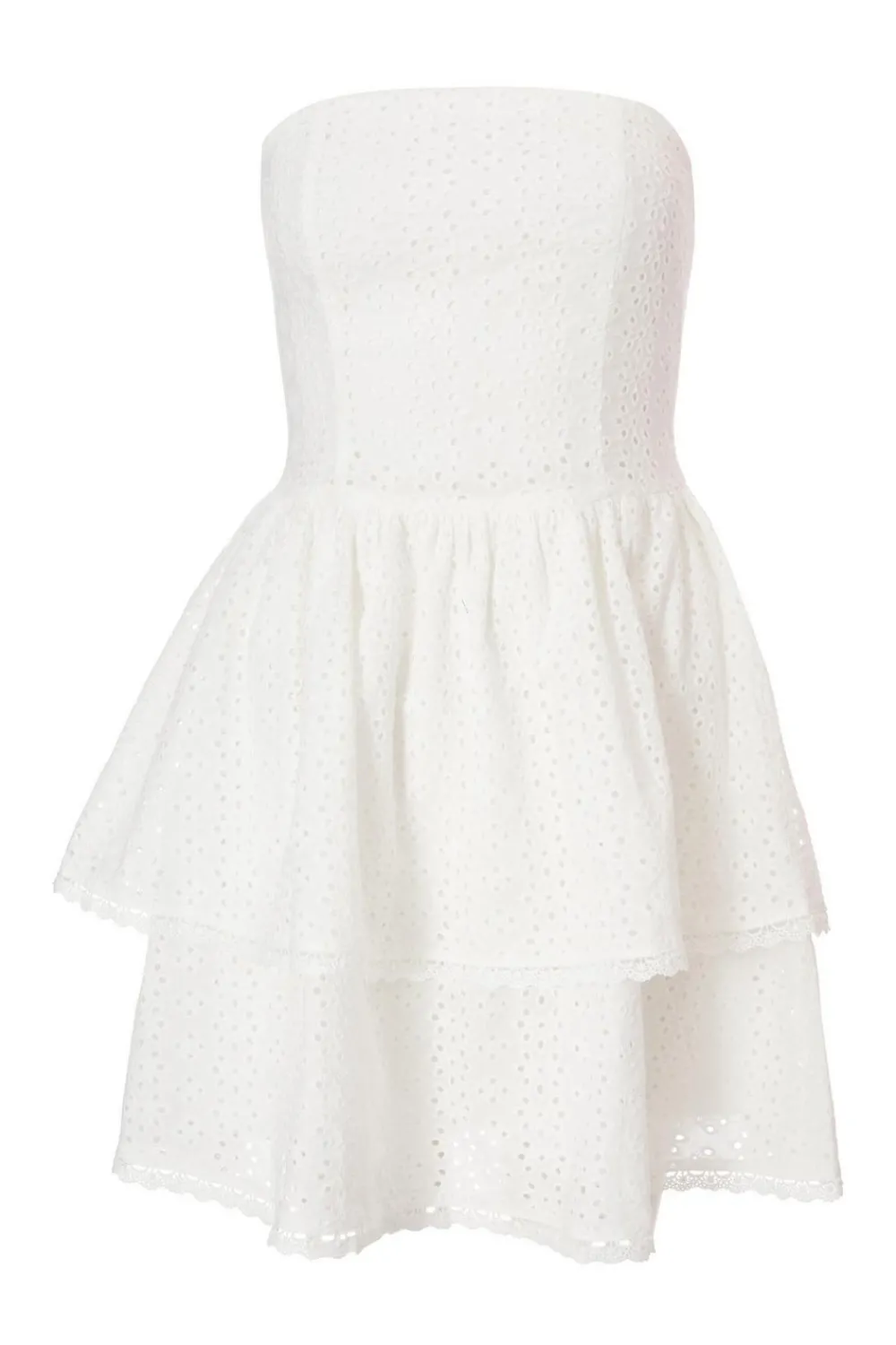Quiz Summer Clothes|Holiday>White Embroidered Bandeau Mini Dress