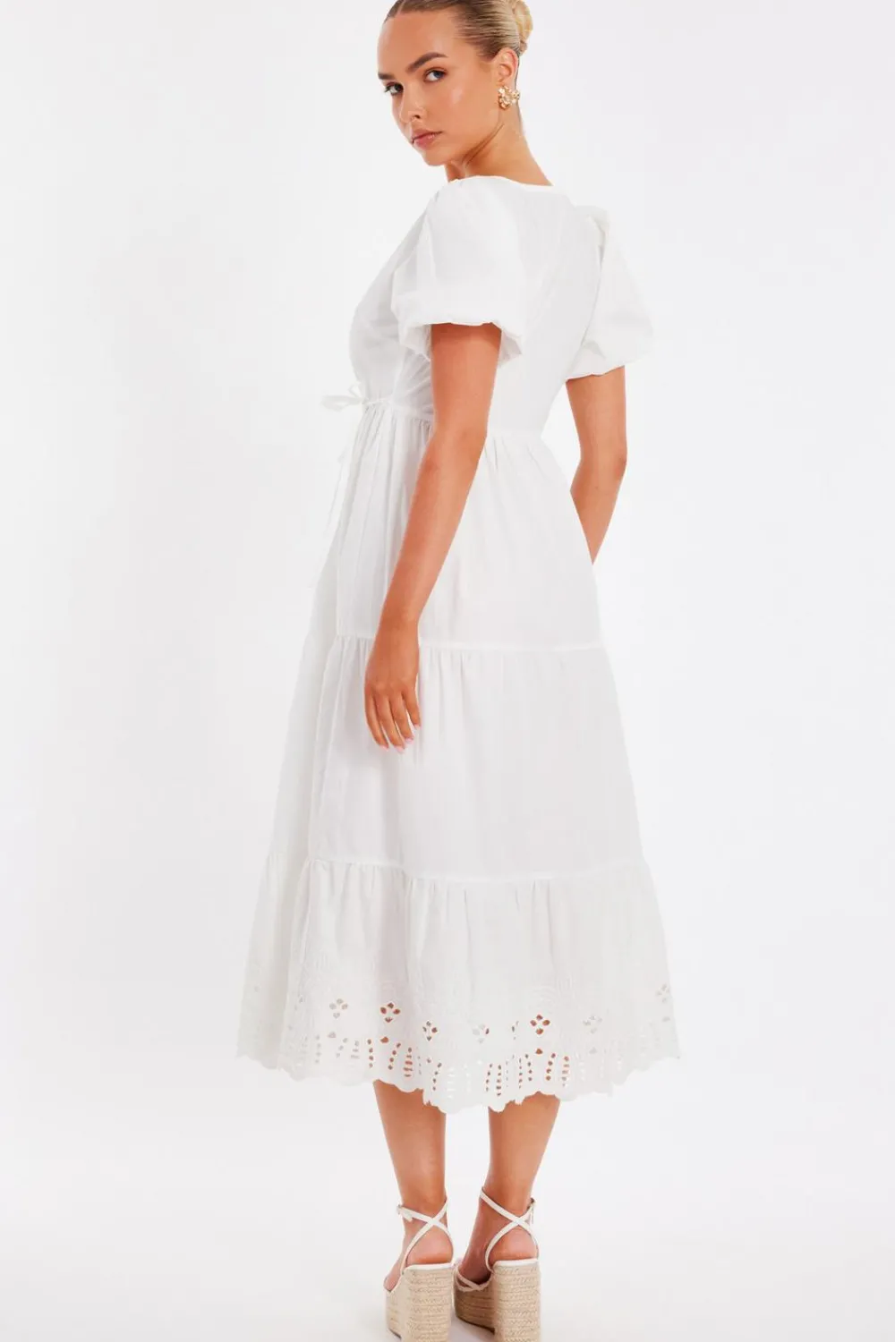 Quiz Summer Clothes|Holiday>White Embroidered Hem Midaxi Dress