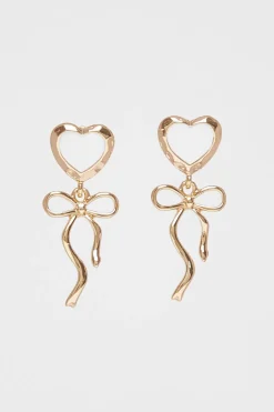Quiz Jewellery|Holiday Accessories>Enamel Ribbon Heart Earrings