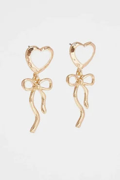 Quiz Jewellery|Holiday Accessories>Enamel Ribbon Heart Earrings