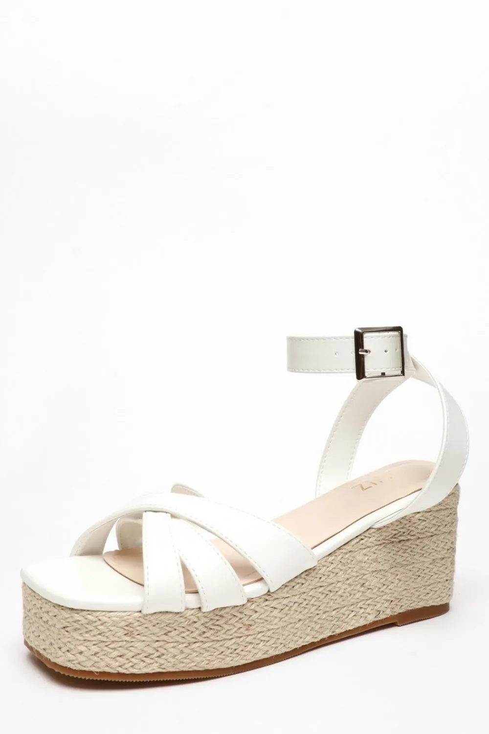 Quiz Wedges|Sandals>Faux Leather Strappy Wedges