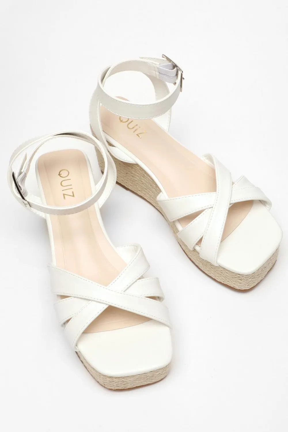 Quiz Wedges|Sandals>Faux Leather Strappy Wedges