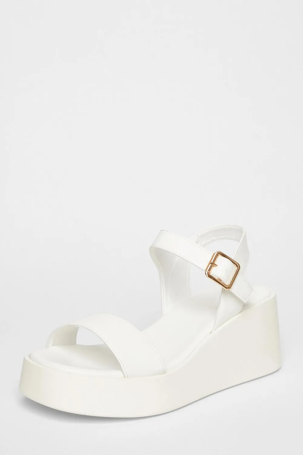 Quiz Sandals|Holiday Shoes>White Faux Leather Wedges