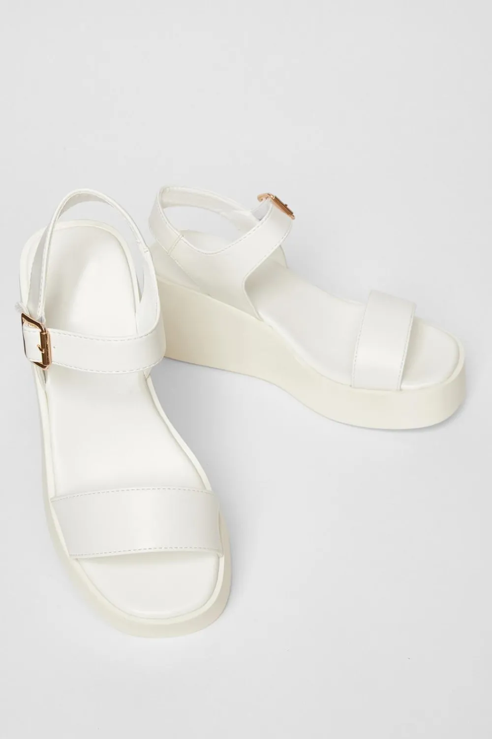 Quiz Sandals|Holiday Shoes>White Faux Leather Wedges