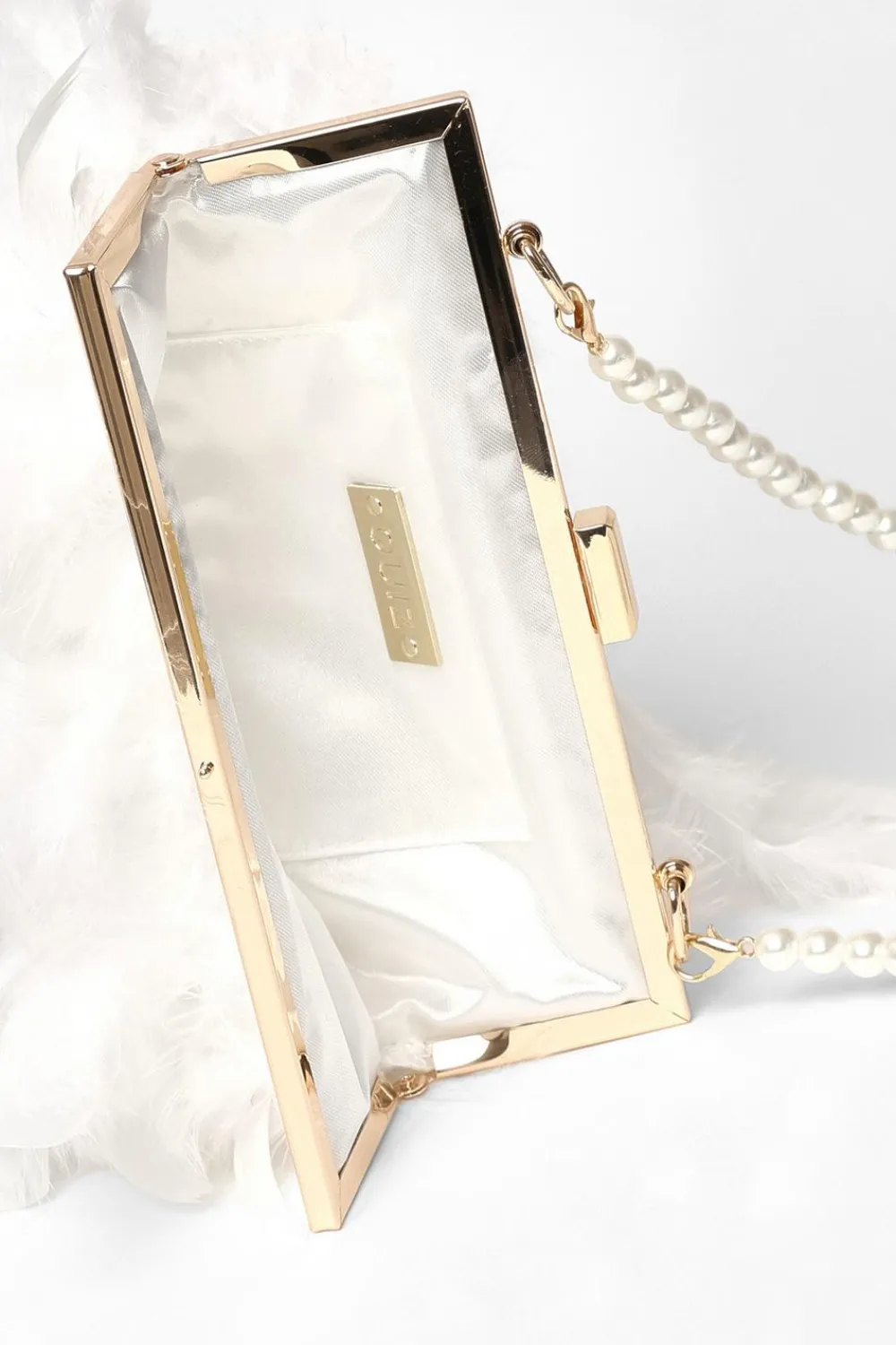 Quiz Wedding Accessories|Bride To Be>White Feather Clutch Bag