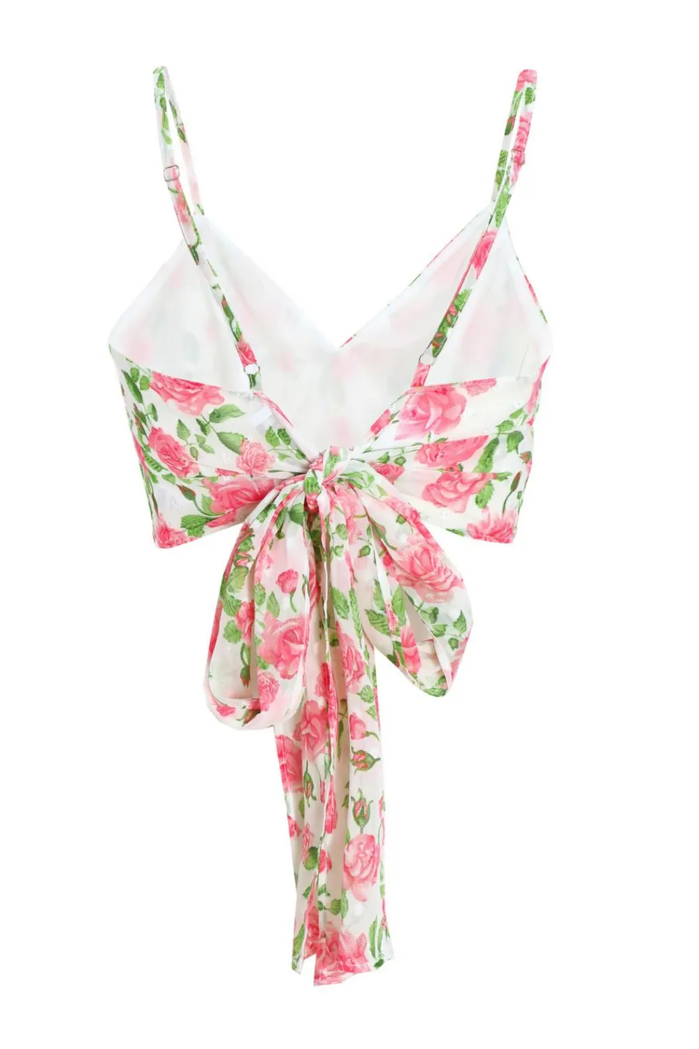 Quiz Summer Tops|Crop Tops>White Floral Chiffon Crop Top
