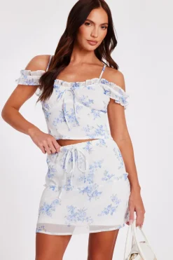 Quiz Summer Clothes|Skirts>White Floral Mini Skirt