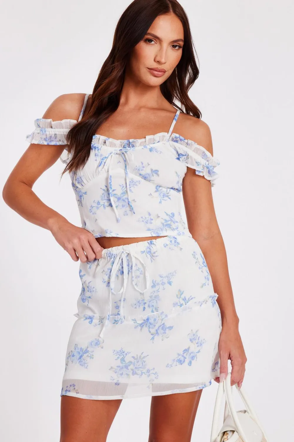 Quiz Summer Clothes|Skirts>White Floral Mini Skirt