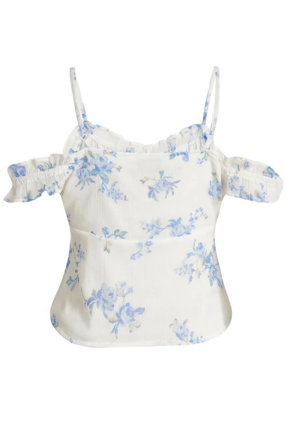 Quiz Day Tops|Crop Tops>White Floral Tie Front Top