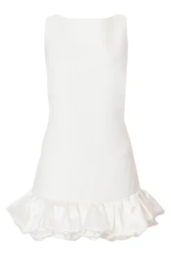 Quiz Day At The Races|Christening Guest>White Frill Hem Mini Dress