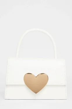Quiz Wedding Accessories|Bride To Be>White Heart Detail Bag