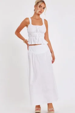 Quiz Summer Clothes|Skirts>White High Waisted Maxi Skirt