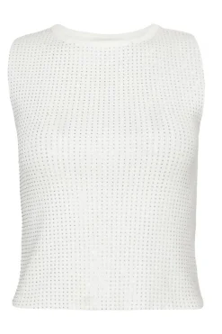 Quiz Going Out Tops|Day Tops>Knit Diamante Crop Top