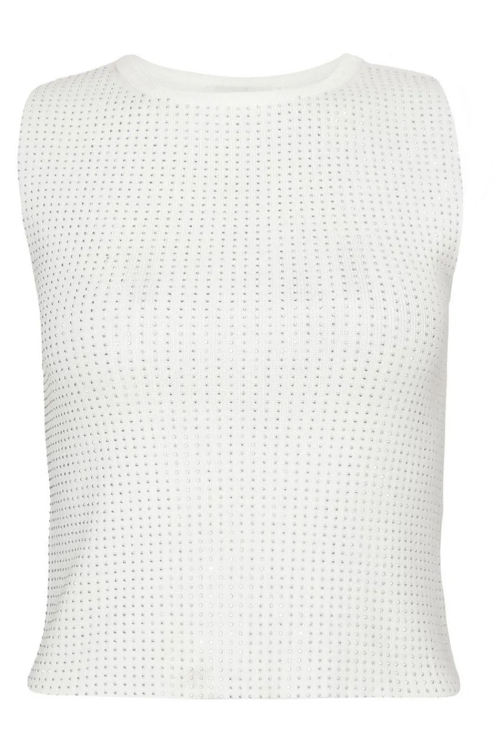 Quiz Going Out Tops|Day Tops>Knit Diamante Crop Top