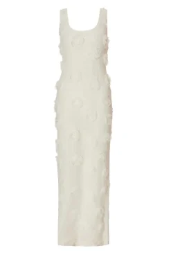 Quiz Day At The Races|Christening Guest>White Knitted Floral Midaxi Dress
