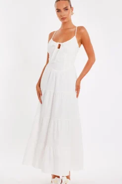 Quiz Summer Clothes|Holiday>White Linen Corset Maxi Dress