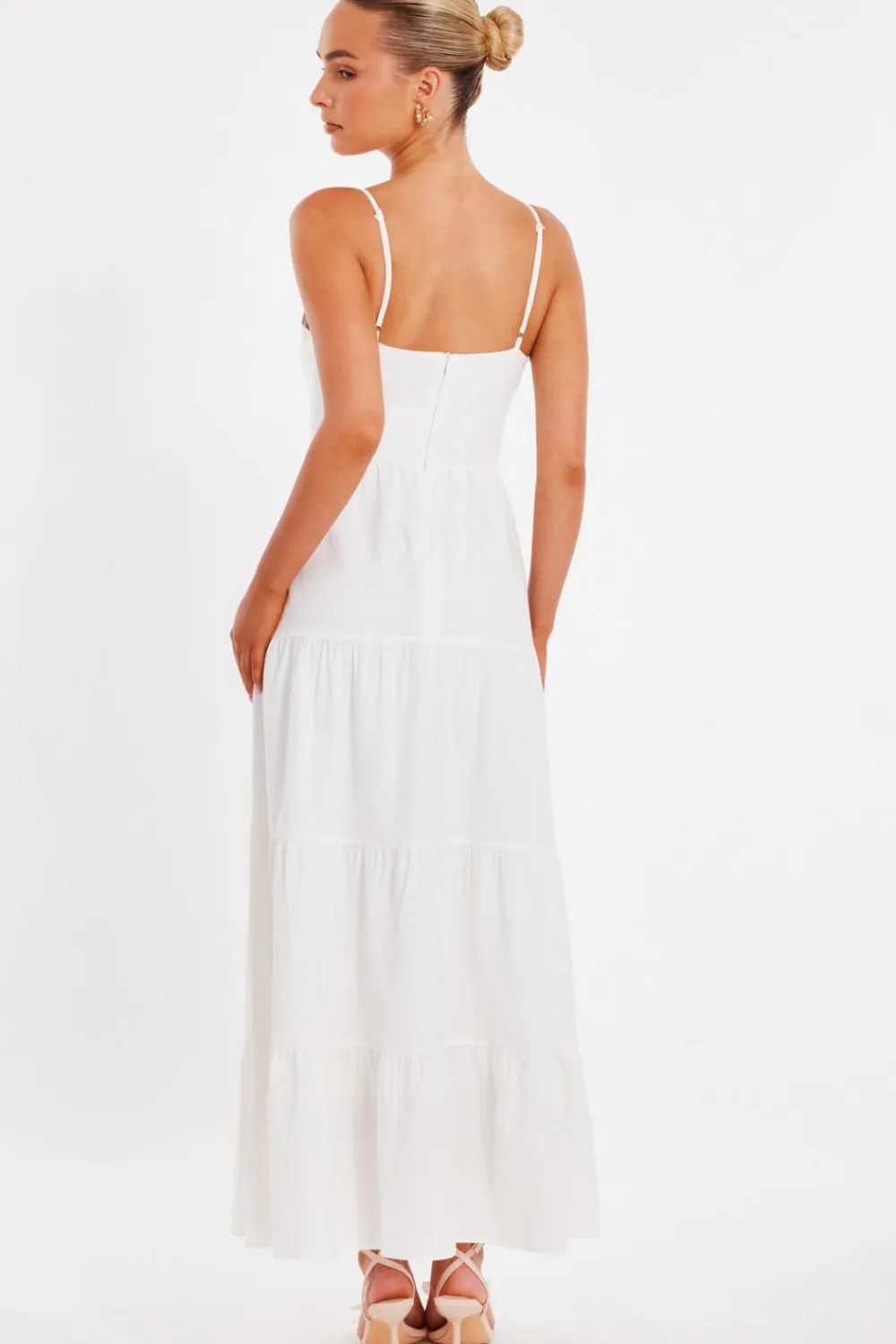 Quiz Summer Clothes|Holiday>White Linen Corset Maxi Dress
