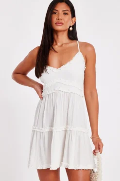 Quiz Summer Clothes|Holiday>White Mini Skater Dress
