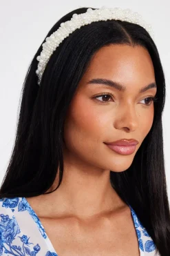 Quiz Wedding Accessories|Hair Accessories>White Pearl Headband