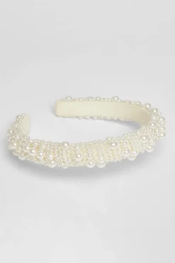 Quiz Wedding Accessories|Hair Accessories>White Pearl Headband