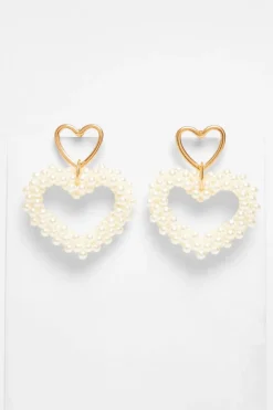Quiz Jewellery|Earrings>White Pearl Heart Earrings