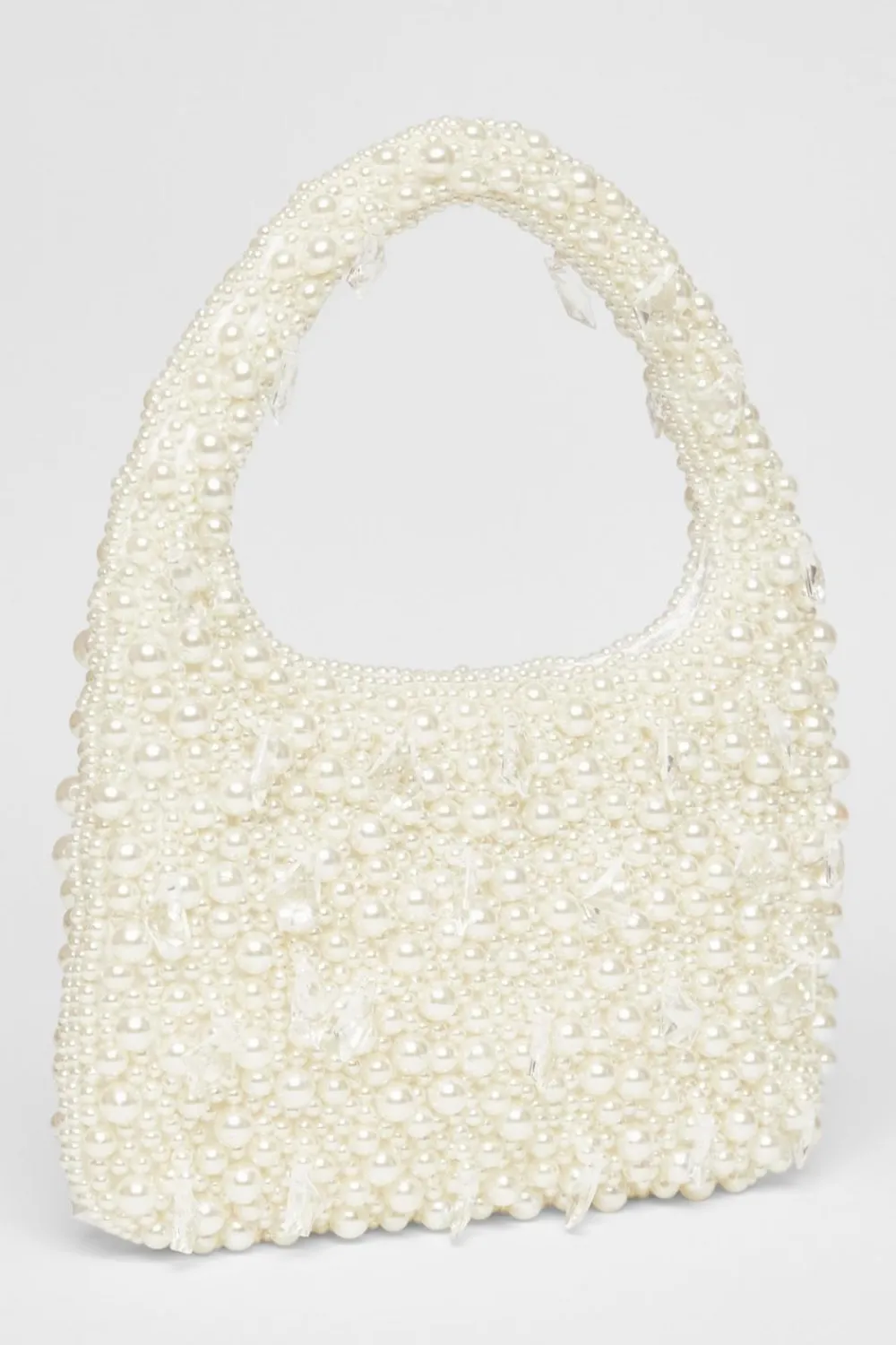 Quiz Wedding Accessories|Bride To Be>White Pearl Top Handle Bag