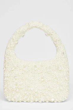 Quiz Wedding Accessories|Bride To Be>White Pearl Top Handle Bag