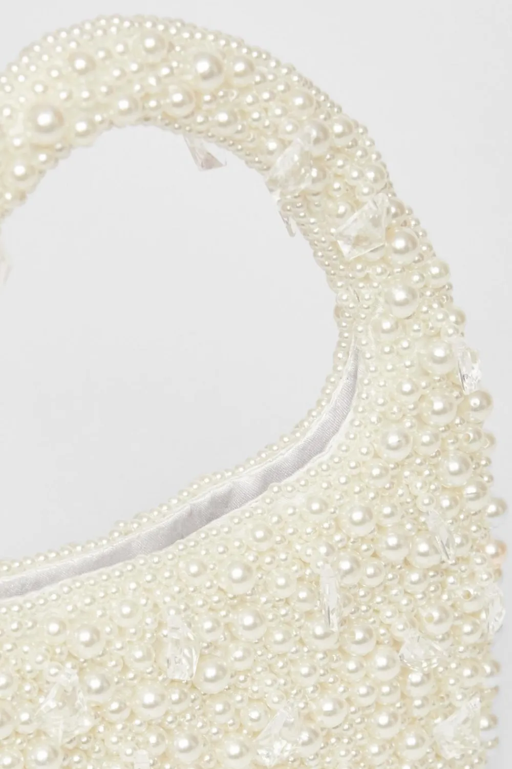 Quiz Wedding Accessories|Bride To Be>White Pearl Top Handle Bag