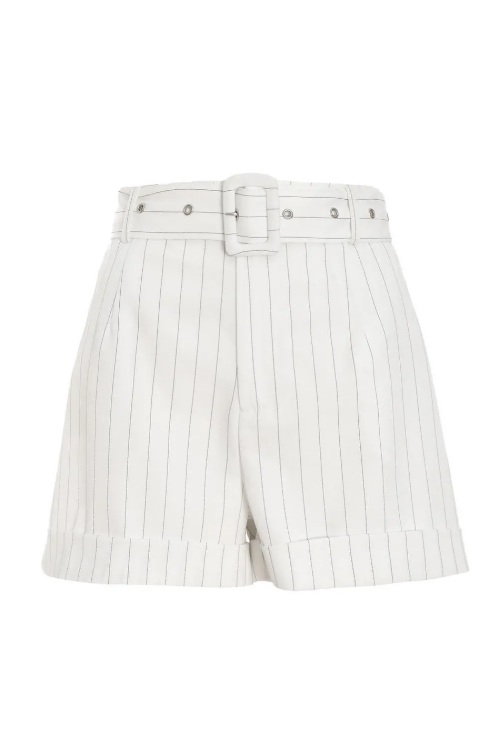 Quiz Shorts|Co-Ords>White Pinstripe Tailored Shorts
