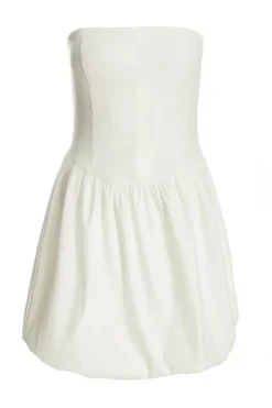 Quiz Summer Clothes|Holiday>White Puff Ball Mini Dress