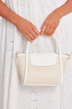 Quiz Holiday Accessories|Bags>White Raffia Top Handle Bag