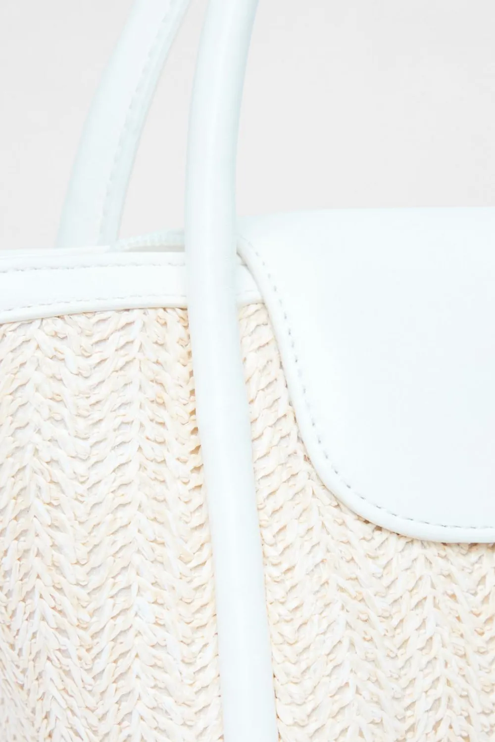 Quiz Holiday Accessories|Bags>White Raffia Top Handle Bag