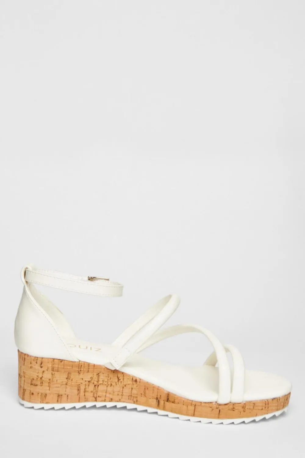 Quiz Wedges|Holiday Shoes>White Strappy Low Wedges