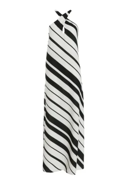 Quiz Holiday|White Dresses>White Stripe Halter Maxi Dress