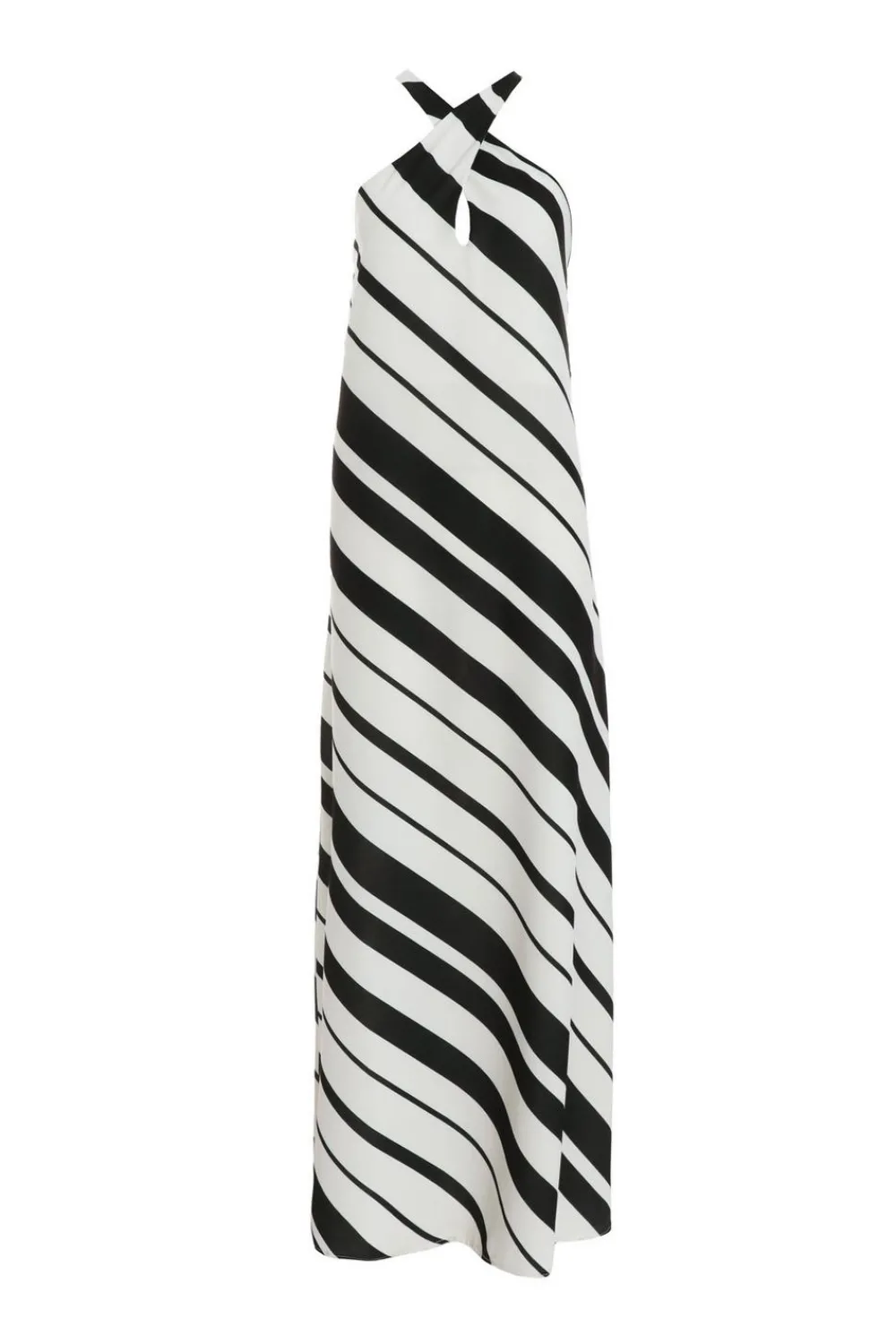Quiz Holiday|White Dresses>White Stripe Halter Maxi Dress