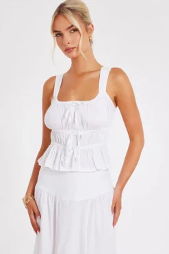 Quiz Summer Tops|Day Tops>White Tie Detail Crop Top