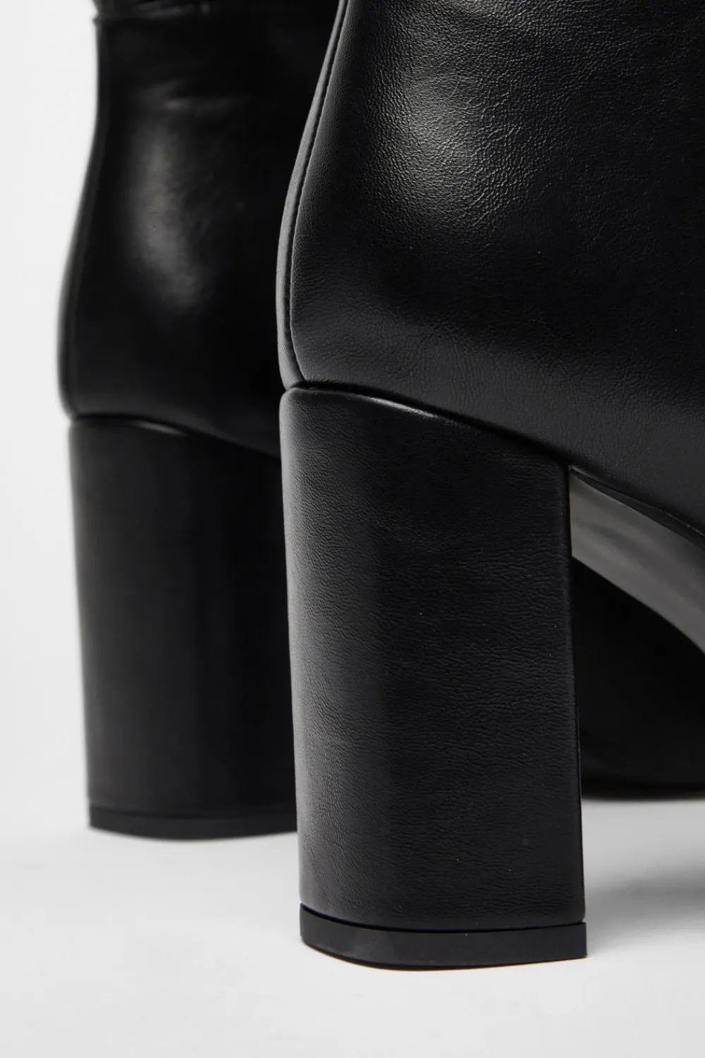 Quiz Wide Fit|Boots>Wide Fit Black Faux Leather Knee High Boots