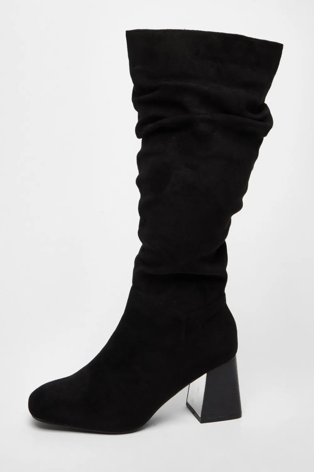 Quiz Wide Fit|Boots>Wide Fit Knee High Faux Suede Block Heel Boots