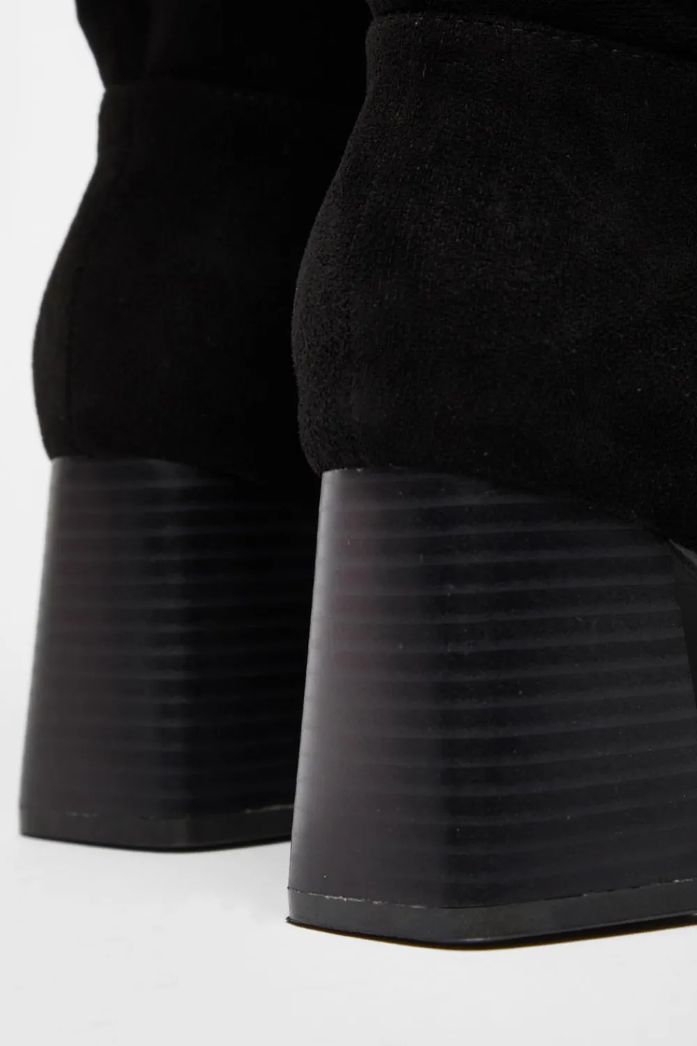 Quiz Wide Fit|Boots>Wide Fit Knee High Faux Suede Block Heel Boots