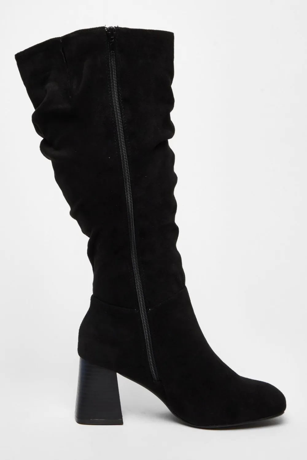 Quiz Wide Fit|Boots>Wide Fit Knee High Faux Suede Block Heel Boots