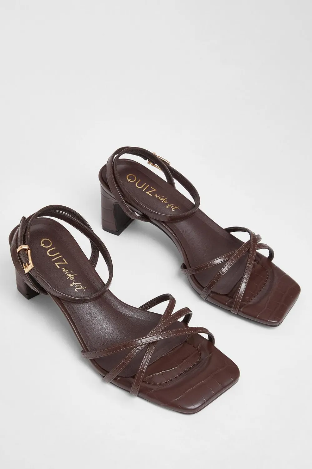Quiz Wide Fit|Heels>Wide Fit Strappy Block Heels