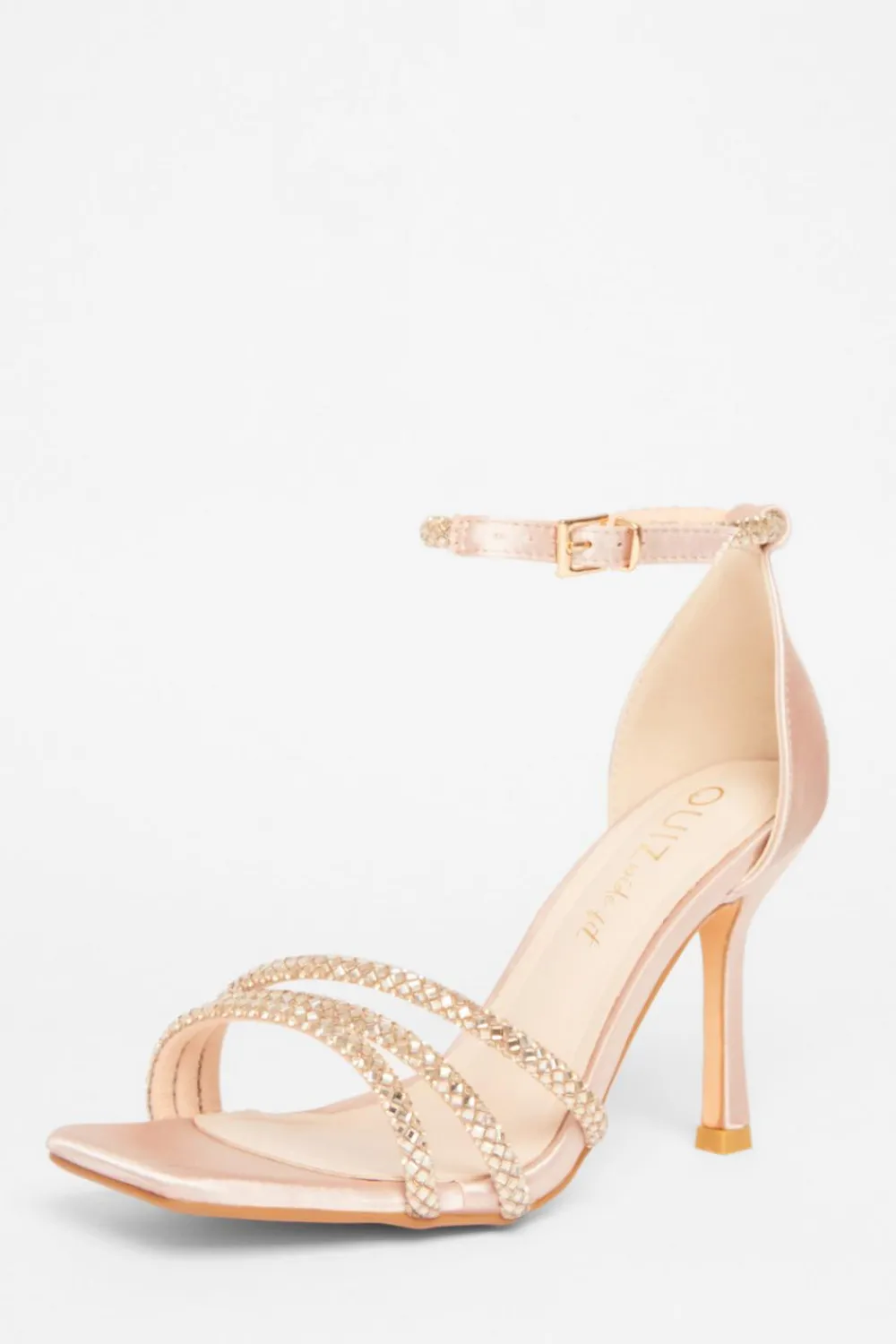 Quiz Wide Fit|Occasion Shoes>Wide Fit Diamante Strap Heels
