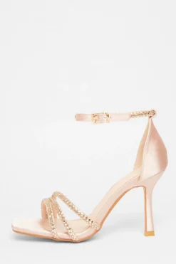 Quiz Wide Fit|Occasion Shoes>Wide Fit Diamante Strap Heels