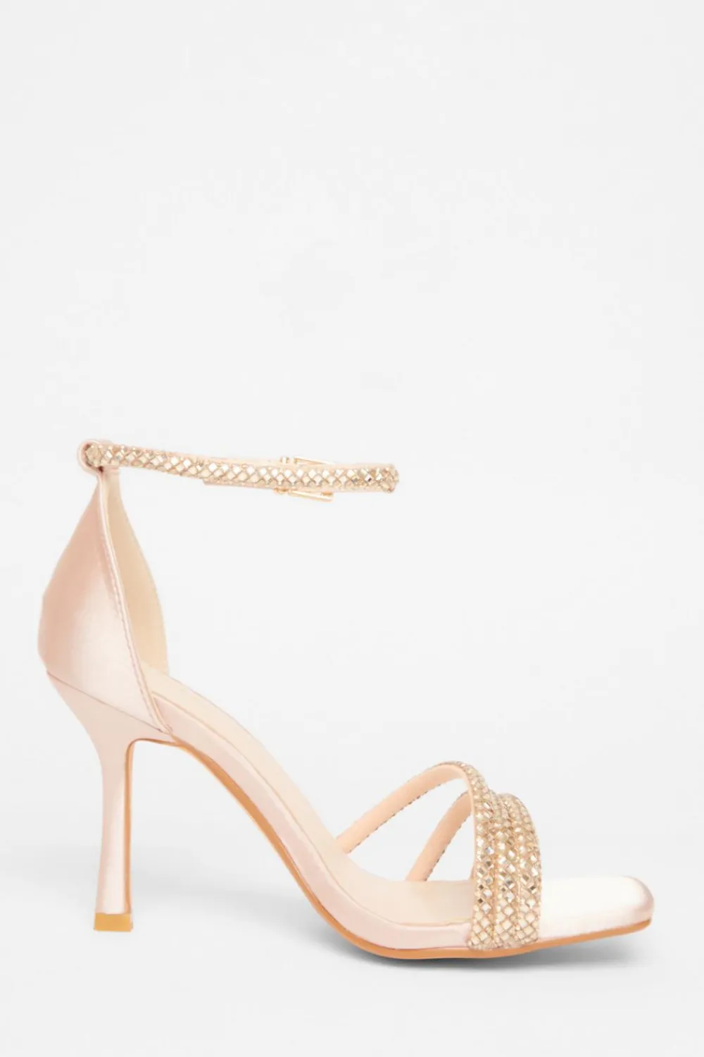 Quiz Wide Fit|Occasion Shoes>Wide Fit Diamante Strap Heels