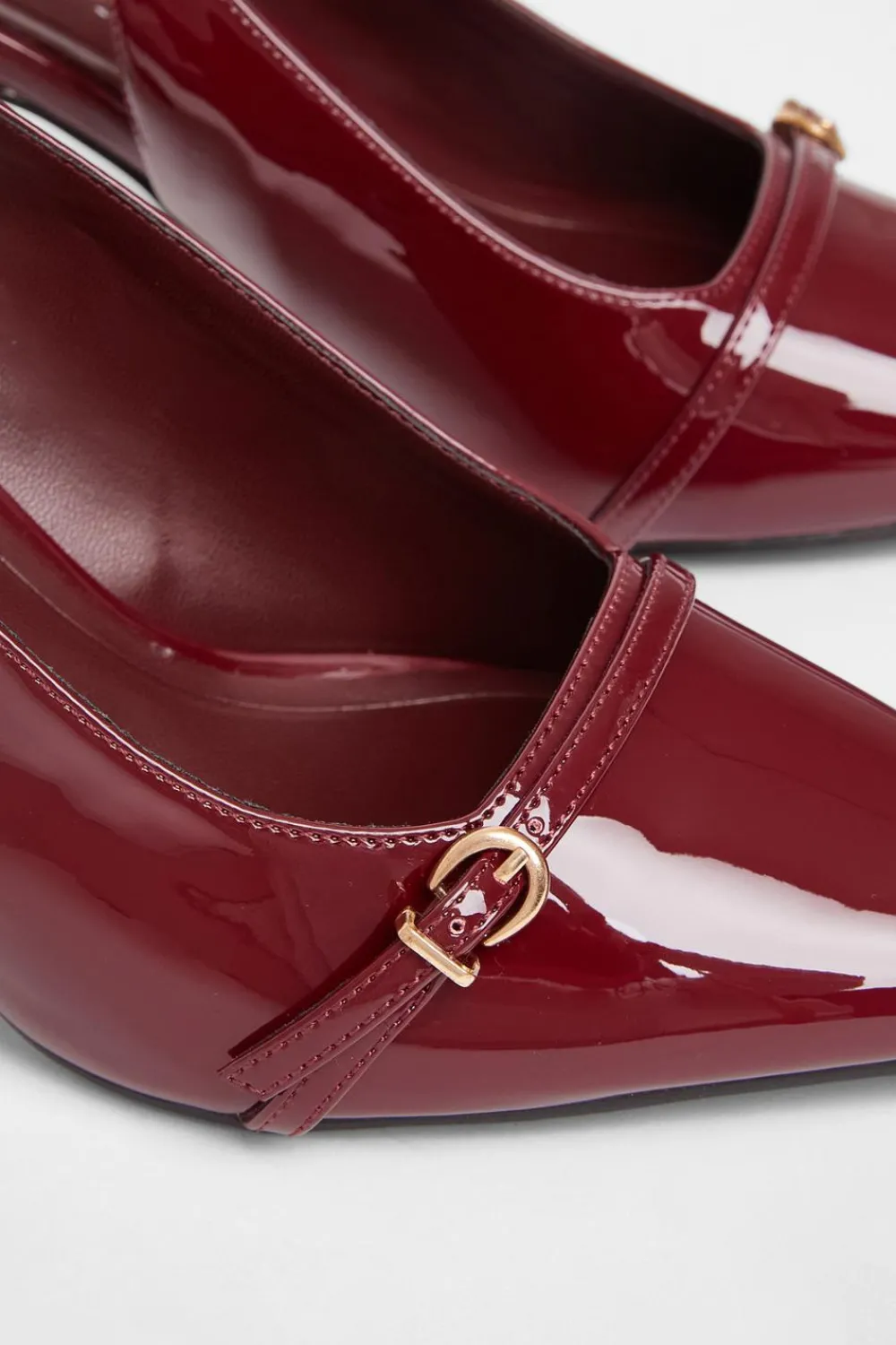 Quiz Wide Fit|Occasion Shoes>Wide Fit Dark Red Slingback Court Heels