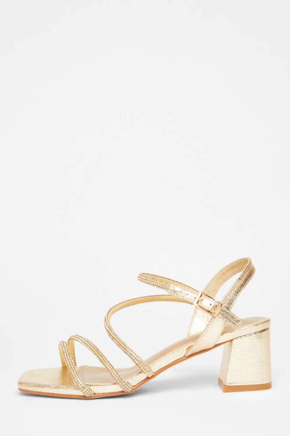 Quiz Wide Fit|Occasion Shoes>Wide Fit Diamante Block Heels