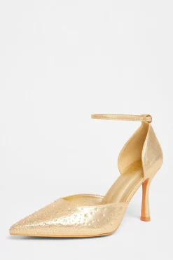 Quiz Wide Fit|Occasion Shoes>Wide Fit Diamante Court Heels
