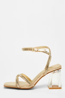 Quiz Wide Fit|Occasion Shoes>Wide Fit Diamante Heels