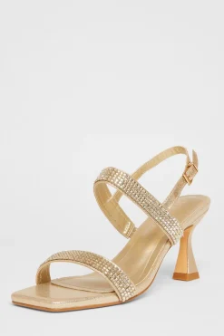Quiz Wide Fit|Sandals>Wide Fit Diamante Strappy Heels