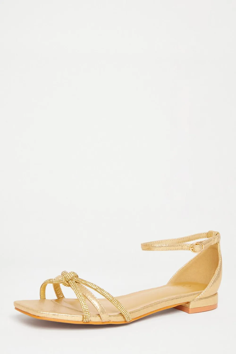 Quiz Wide Fit|Sandals>Wide Fit Knot Front Sandals